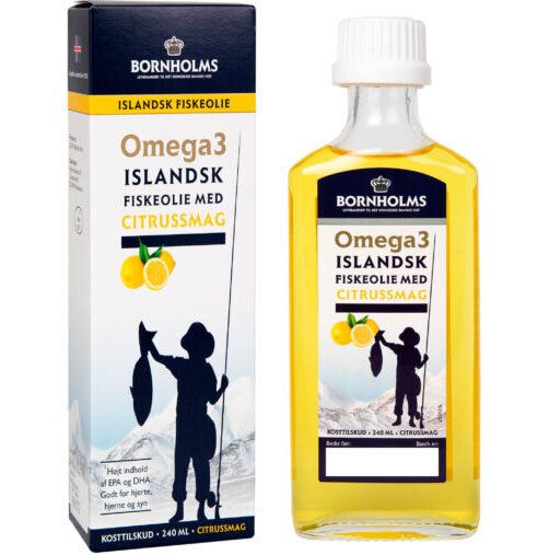 Köp Bornholms Omega3 Fiskolja Flytande Citrus 240 ml på Med24.se