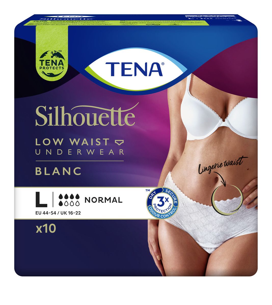 Tena Silhouette Normal Low Waist Inkontinenstrosor Strl L 3325